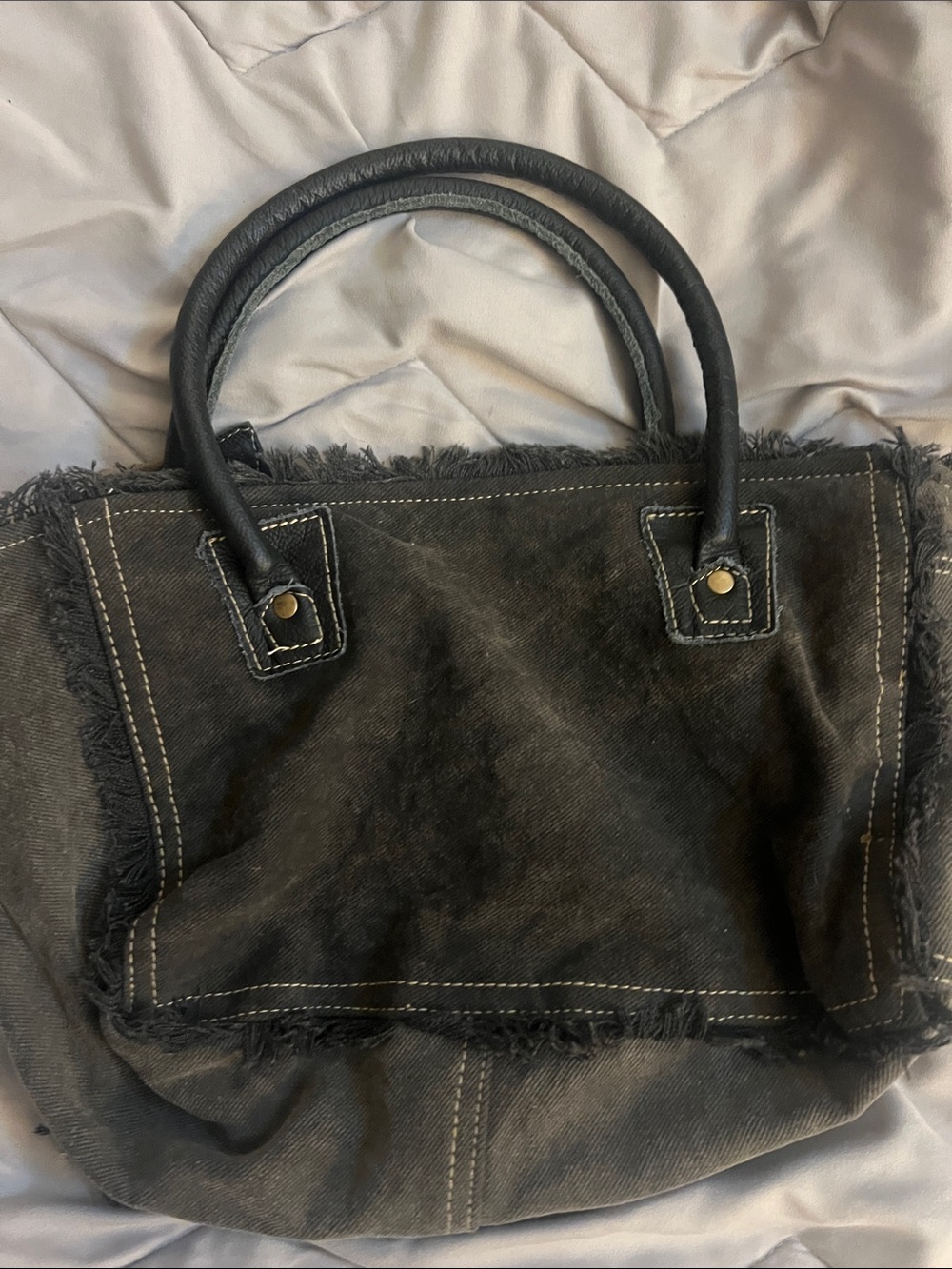 Myra Bag Black and White Spotted Cowhide Tote - Picture 4 of 16